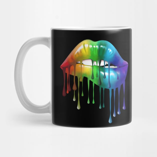 Lips Rainbow Gay Homosexual Lesbian Lips Pride by Collagedream